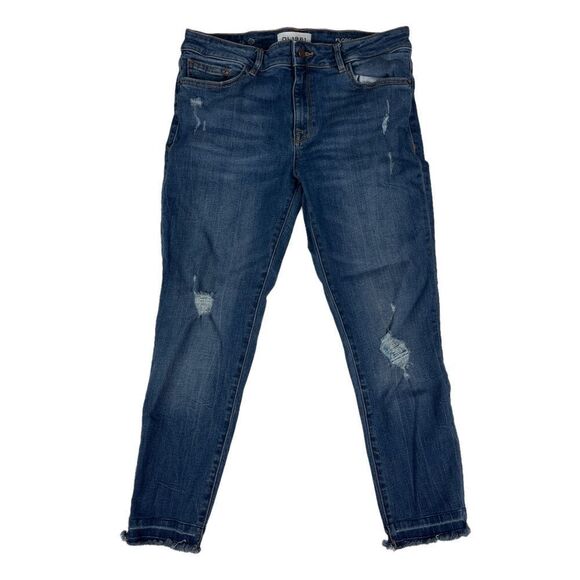 DL1961 Premium Denim Florence Instasculpt Skinny Jeans Strive Blue Frayed HEMMED - Picture 2 of 16
